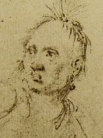 detail of sketch of Joseph Louis Cook by John Trumbull, 1785, Yale Art Gallery