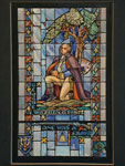 drawing, Design drawing for stained glass window showing George Washington, betw