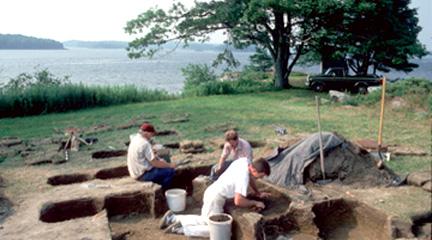 Photograph, Excavation of the Phips Plantation in Woolwich, Maine, 1986-2001, Virtual Norumbega: The Northern New England Frontier. Photo, Excavation of the Phips Plantation in Woolwich, Maine, 1986-2001...