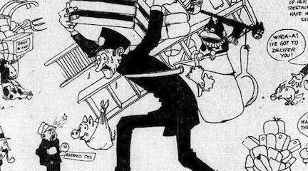 Now That the Parcel Post is With Us, San Francisco Call, Jan. 5, 1913, National Postal Museum Detail, cartoon, Now That the Parcel Post is With Us, National Postal Museum