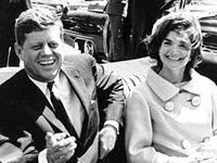 Photo, President and Mrs. Kennedy in motorcade, May 3, 1961