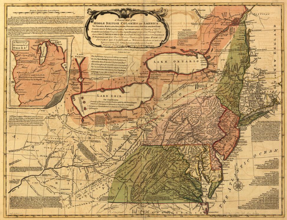 “Map of the middle British colonies in America” (1771)
