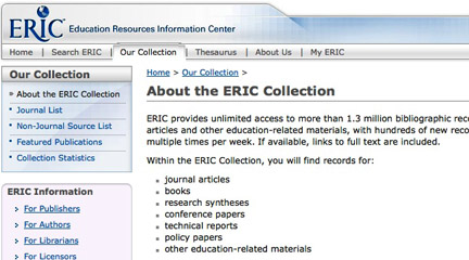 Educational Resources Information Center (ERIC) Resources for Teachers