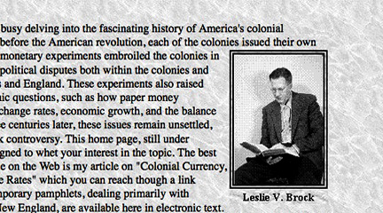 Leslie Brock Center for the Study of Colonial Currency, University of Virginia