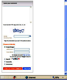 screenshot, blogger