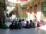 Argentine classroom in courtyard