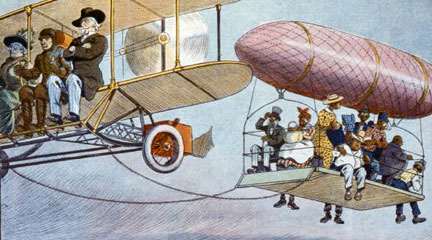 Photomechanical print, For the Sunny South. An Airship with a "Jim Crow" Trailer, 1913, Library of Congress Print, For the Sunny South. An Airship. . . , 1913, Library of Congress