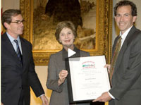 Laura Bush presenting award screen shot Laura Bush presenting award screen shot