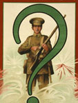 Chromolithograph, "An enquiry from the front," Central Council for the Organization of Recruiting in Ireland, 1917, Library of Congress Chromolithograph, "An enquiry from the front," 1917, Library of Congress