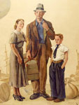 Photo, Oil painting Immigration Scene, located on fifth floor, elevator no. 10, Department of Justice, Washington, D.C., Oct. 2007, Carol M. Highsmith, Library of Congress Photo, Oil painting Immigration Scene, Oct. 2007, Carol M. Highsmith, LoC