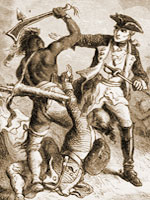 Montcalm trying to restrain his ally Montcalm trying to stop the massacre