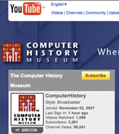 screenshot, YouTube computer museum screenshot, YouTube computer museum