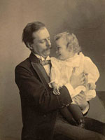 Photo, Edward Kellogg Dunham, Sr., with daughter Theodora, Wilhelm (?), 1897 Photo, Edward Kellogg Dunham, Sr., with daughter Theodora, Wilhelm (?), 1897