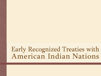 Logo, Early Recognized Treaties with American Indian Nations Logo, Early Recognized Treaties with American Indian Nations