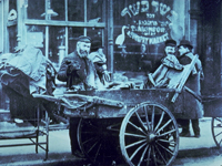 Photo, Pushcart peddler in Lower East Side, New York, early 1900s, The History Box Photo, Pushcart peddler in Lower East Side, NY, early 1900s, The History Box