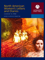 Logo, North American Women's Letters and Diaries: Colonial Times to 1950 Logo, North American Women's Letters and Diaries: Colonial Times to 1950