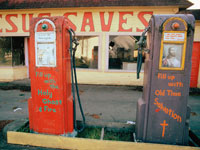 Photo, Abandoned gas station, David Falconer, April 1974 Photo, Abandoned gas station, David Falconer, April 1974