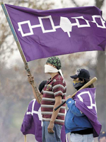 Photo, The Standoff at Douglas Creek/Caledonia over Six Nations' lands, originally from the Haldimand Tract of 1784, 2006, Sullivan Clinton Campaign Photo, The Standoff at Douglas Creek. . . , 2006, Sullivan Clinton Campaign