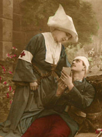Postcard, After the Attack: Consolation, c. 1915, DePaul University Library Postcard, After the Attack: Consolation, c. 1915, DePaul University Library