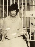 Photo, Lucy Burns in Occoquan Workhouse, Harris and Ewing, 1917, Women of Protest Photo, Lucy Burns in Occoquan. . . , Harris and Ewing, 1917, Women of Protest