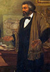 Mural, Frederick Douglass appealing to President Lincoln and his cabinet to enlist Negroes, 1943, William Edouard Scott, Library of Congress Mural, Frederick Douglass appealing to President Lincoln, 1943, LoC
