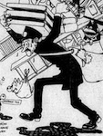 Now That the Parcel Post is With Us, San Francisco Call, Jan. 5, 1913, National Postal Museum Detail, cartoon, Now That the Parcel Post is With Us, National Postal Museum