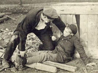 Photo, "An officer having some trouble with prisoner," c. 1903 Photo, "An officer having some trouble with prisoner," c. 1903